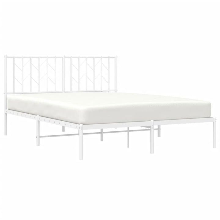 sengeramme med sengegavl 140x200 cm metal hvid