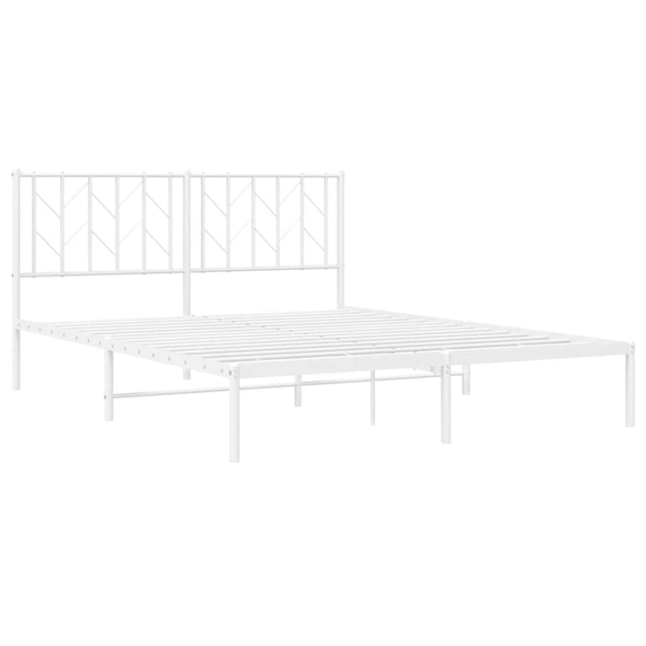 sengeramme med sengegavl 150x200 cm metal hvid