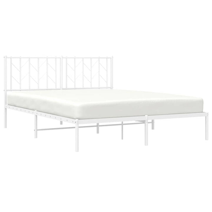sengeramme med sengegavl 150x200 cm metal hvid