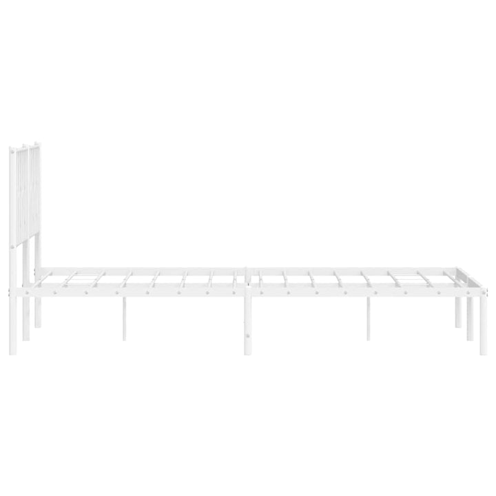 sengeramme med sengegavl 150x200 cm metal hvid