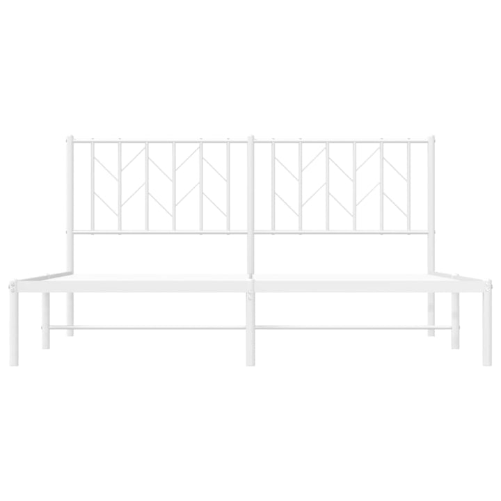 sengeramme med sengegavl 160x200 cm metal hvid