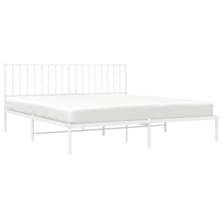 sengeramme med sengegavl 183x213 cm metal hvid
