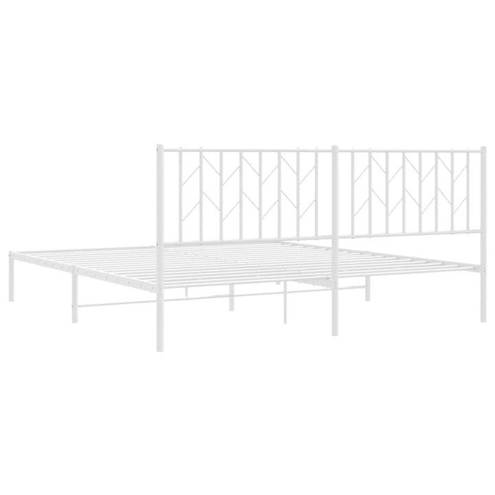 sengeramme med sengegavl 183x213 cm metal hvid