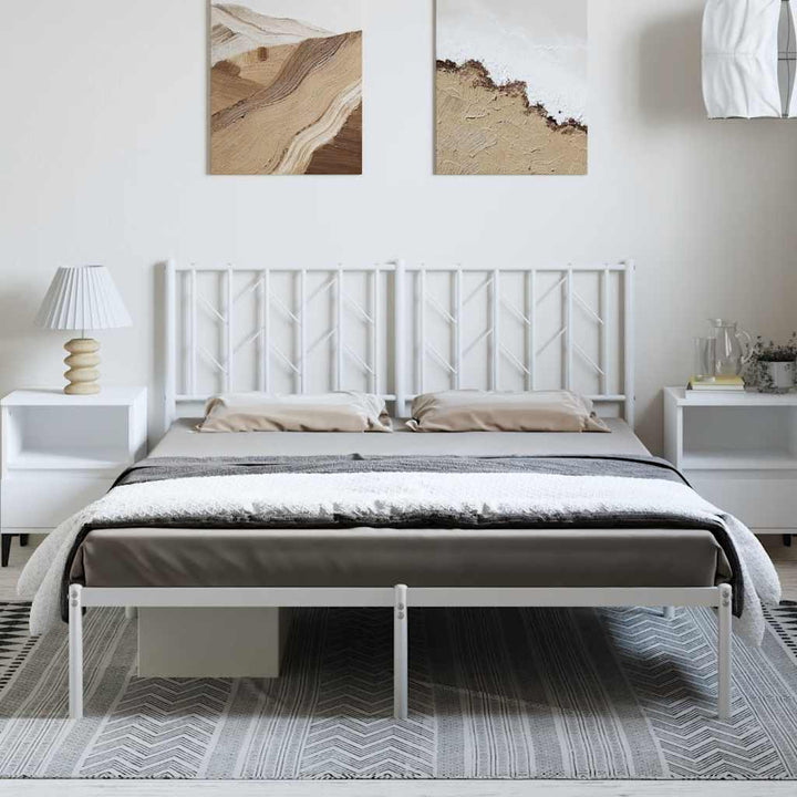 sengeramme med sengegavl 193x203 cm metal hvid