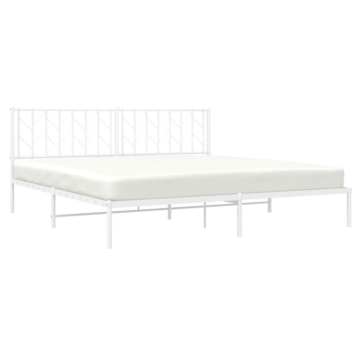 sengeramme med sengegavl 193x203 cm metal hvid