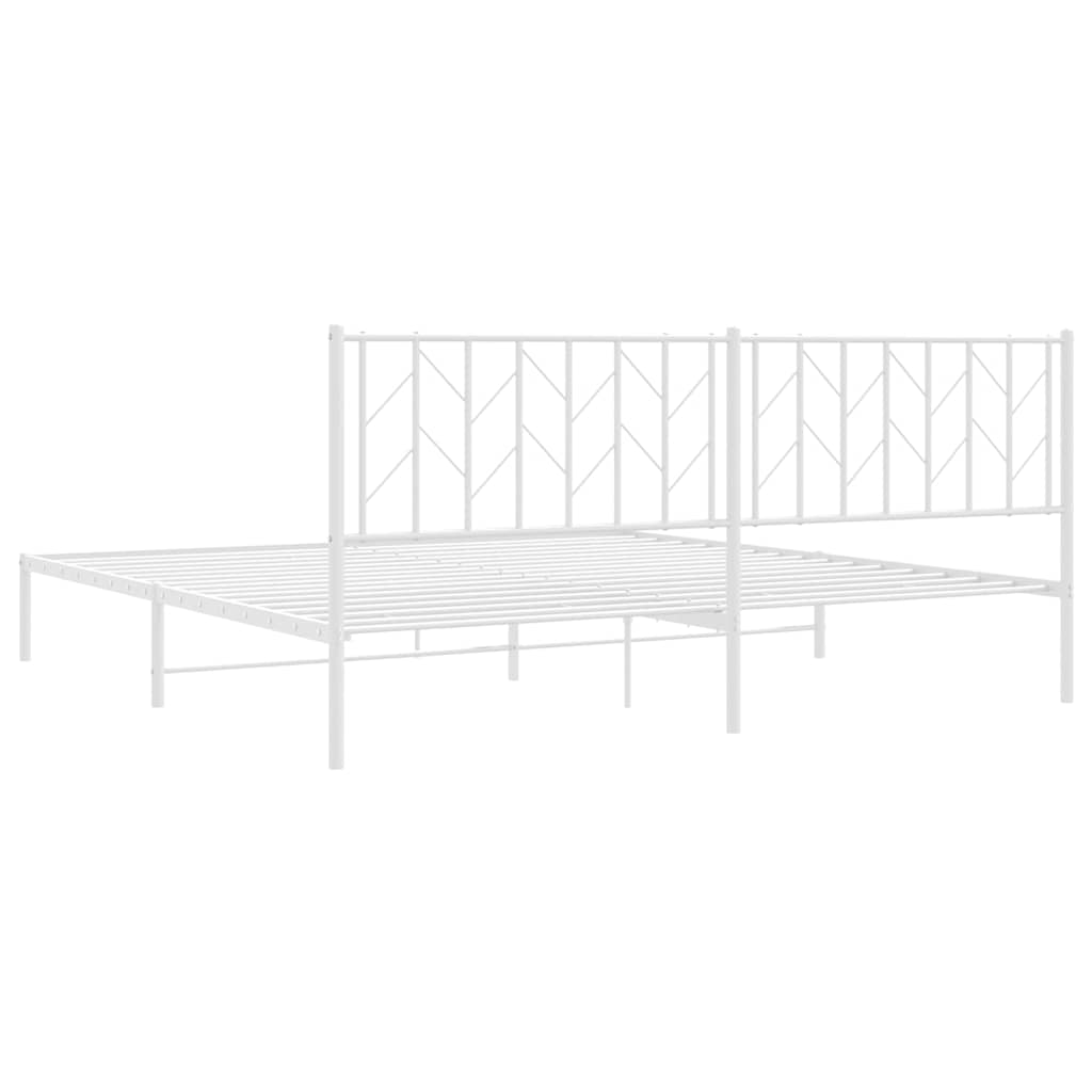 sengeramme med sengegavl 193x203 cm metal hvid