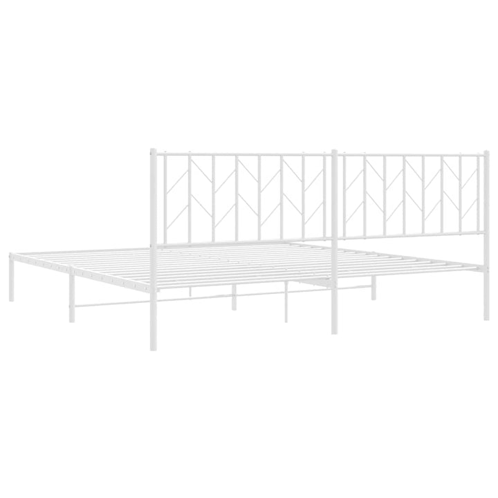sengeramme med sengegavl 193x203 cm metal hvid