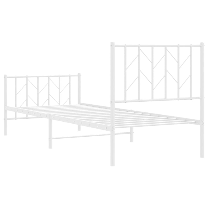 sengeramme med sengegavl og fodgærde 80x200 cm metal hvid