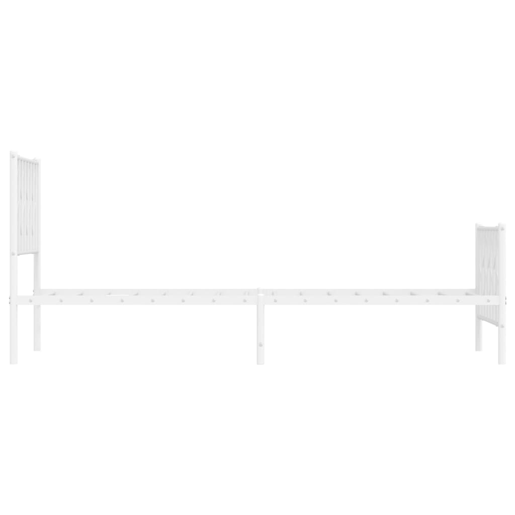 sengeramme med sengegavl og fodgærde 90x200 cm metal hvid