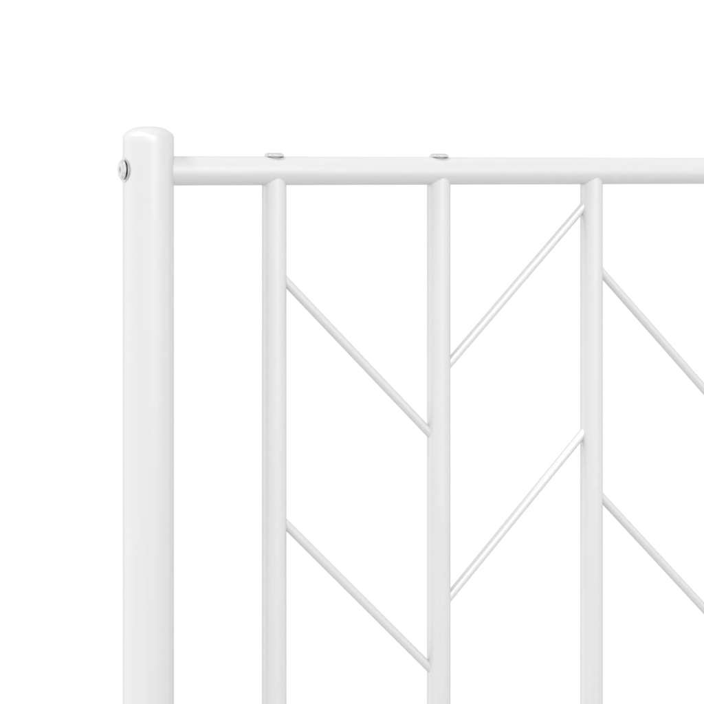 sengeramme med sengegavl og fodgærde 100x200 cm metal hvid