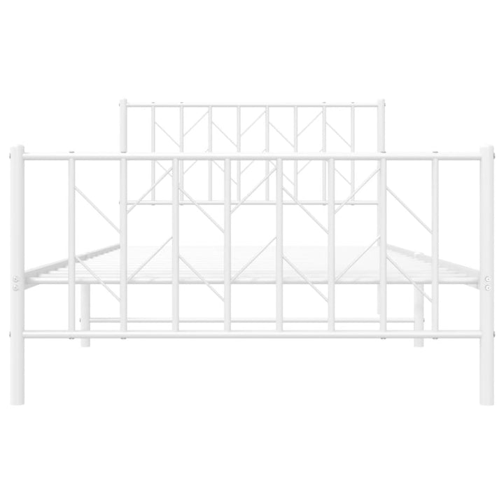 sengeramme med sengegavl og fodgærde 107x203 cm metal hvid