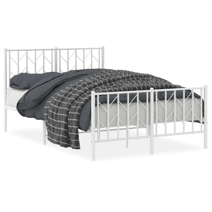 sengeramme med sengegavl og fodgærde 120x190 cm metal hvid