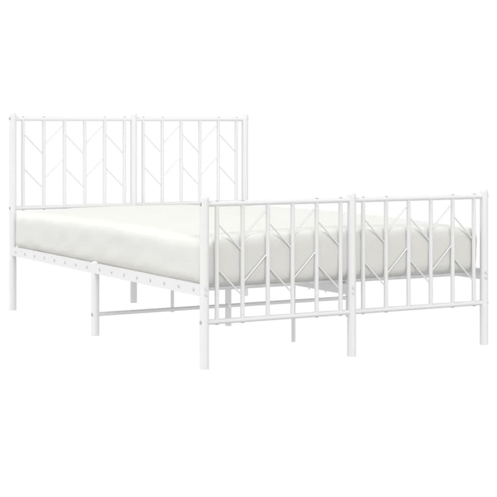 sengeramme med sengegavl og fodgærde 120x190 cm metal hvid