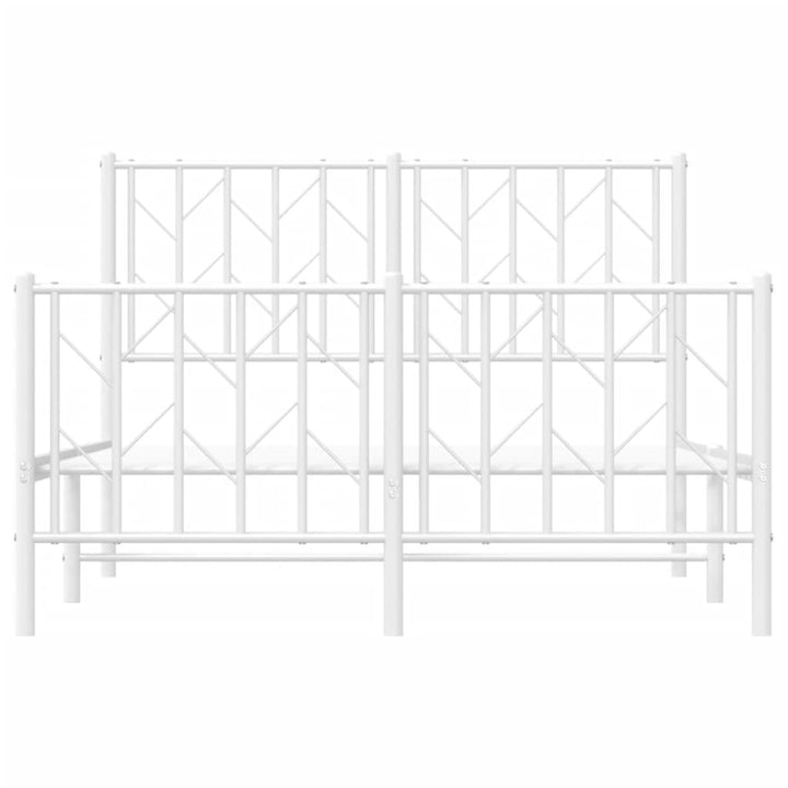 sengeramme med sengegavl og fodgærde 120x200 cm metal hvid