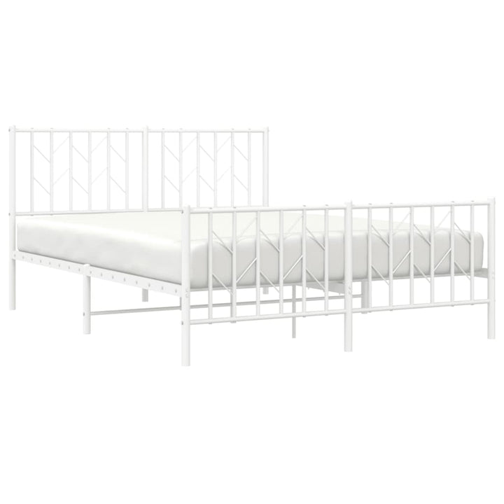 sengeramme med sengegavl og fodgærde 140x190 cm metal hvid