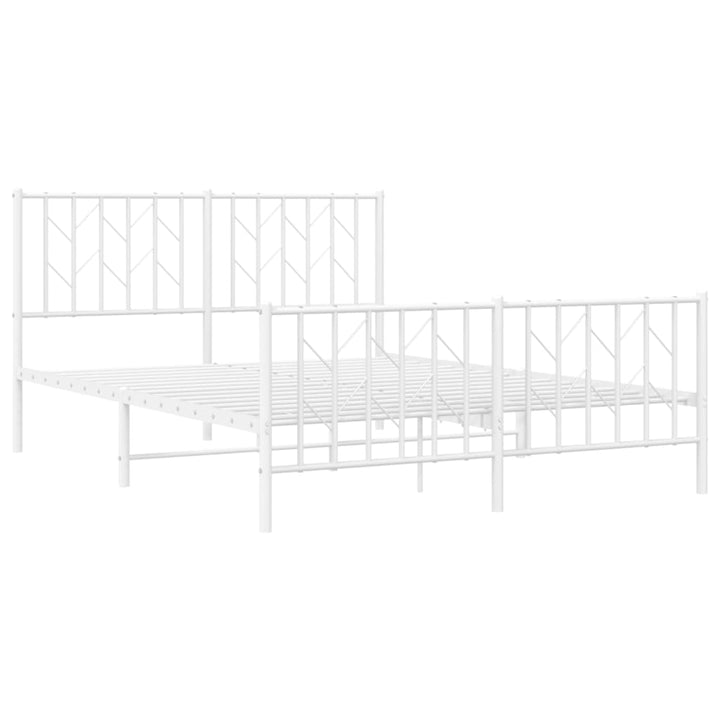 sengeramme med sengegavl og fodgærde 140x190 cm metal hvid