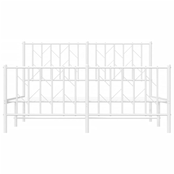 sengeramme med sengegavl og fodgærde 140x190 cm metal hvid