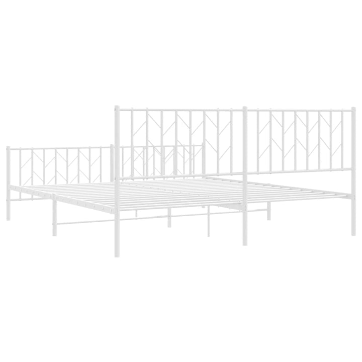 sengeramme med sengegavl og fodgærde 183x213 cm metal hvid