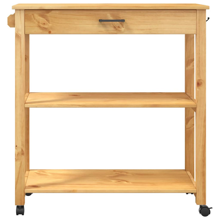 køkkenvogn MONZA 84x40x88,5 cm massivt fyrretræ
