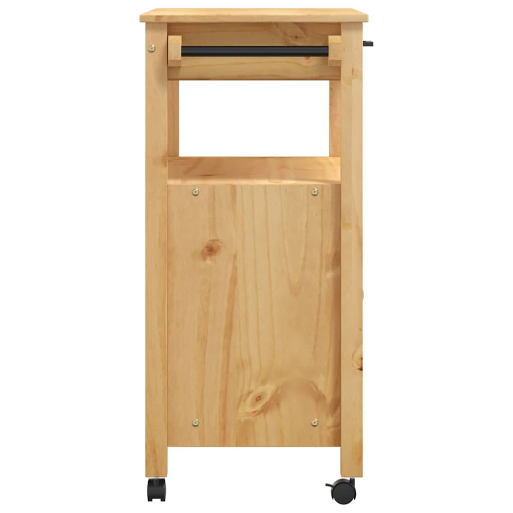 køkkenvogn MONZA 84x40x88,5 cm massivt fyrretræ