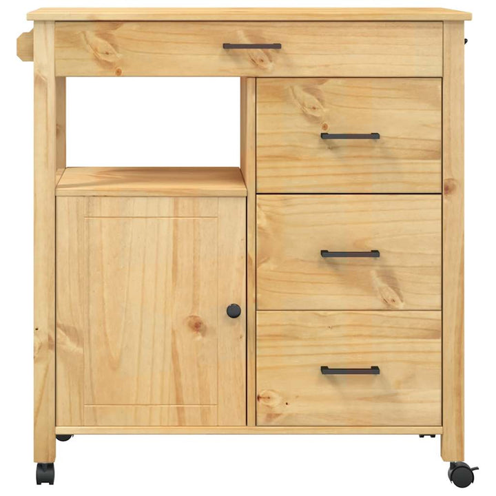 køkkenvogn MONZA 84x40x88,5 cm massivt fyrretræ
