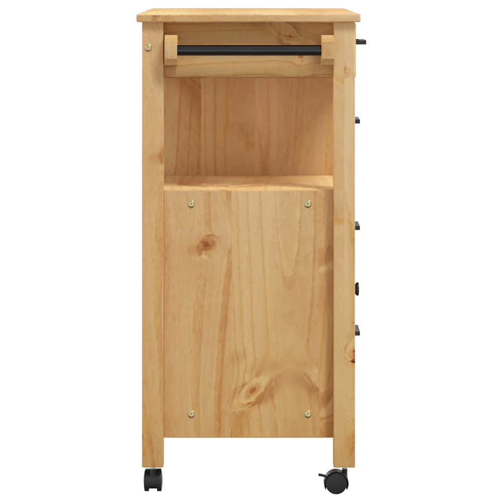 køkkenvogn MONZA 84x40x88,5 cm massivt fyrretræ
