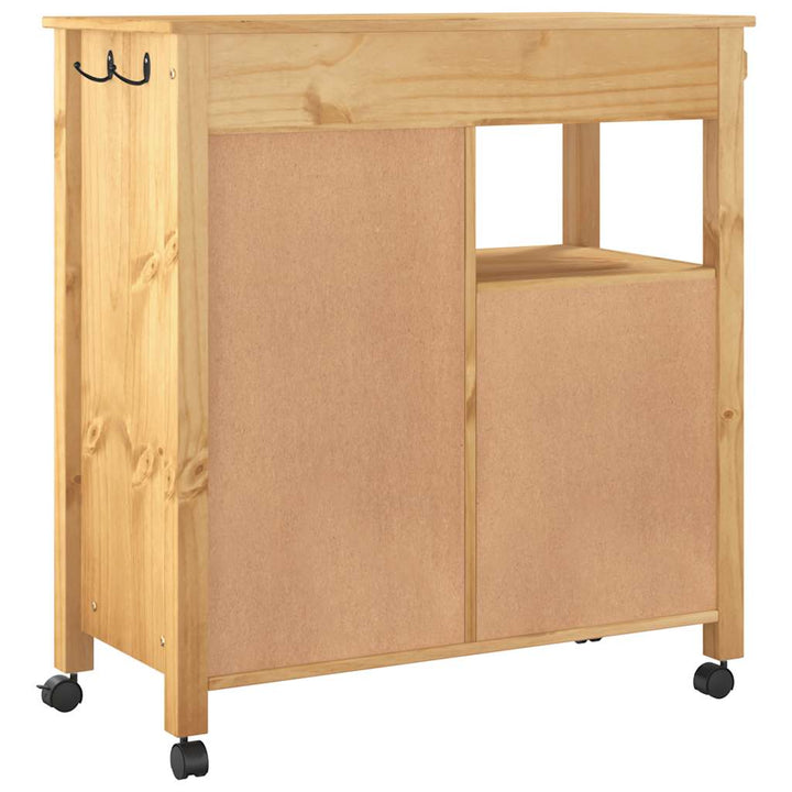 køkkenvogn MONZA 84x40x88,5 cm massivt fyrretræ