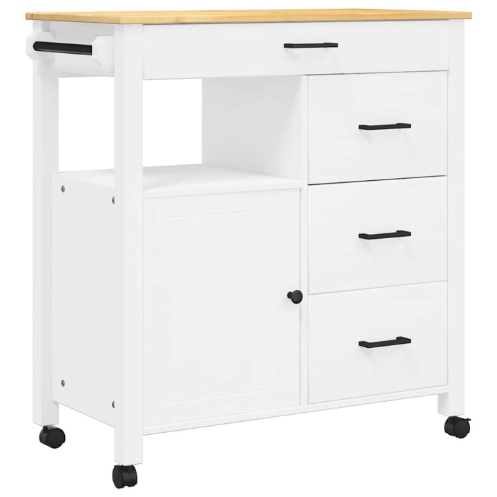 køkkenvogn MONZA 84x40x88,5 cm massivt fyrretræ