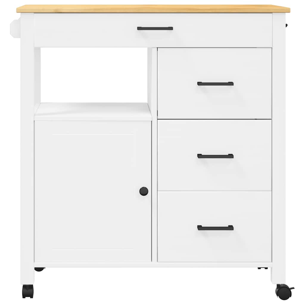 køkkenvogn MONZA 84x40x88,5 cm massivt fyrretræ