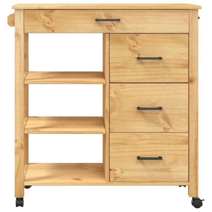 køkkenvogn MONZA 84x40x88,5 cm massivt fyrretræ