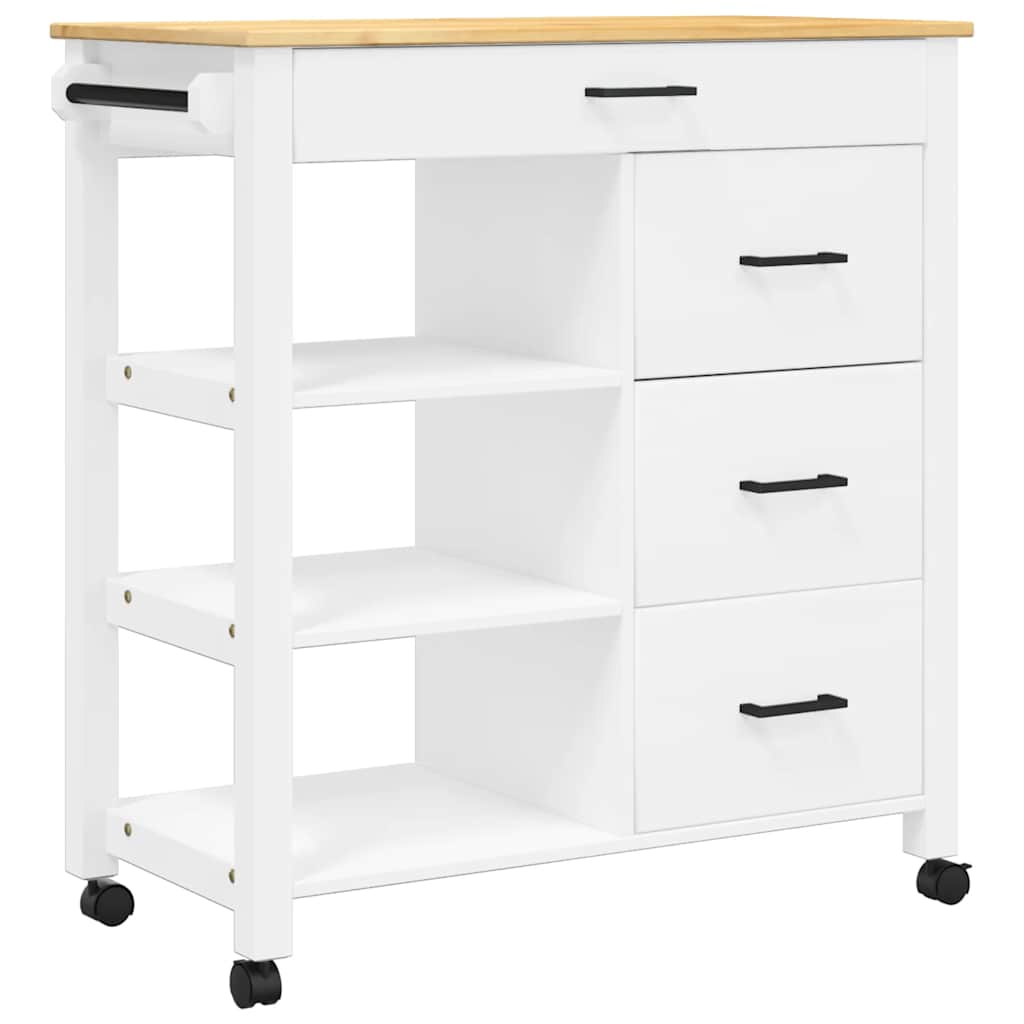 køkkenvogn MONZA 84x40x88,5 cm massivt fyrretræ