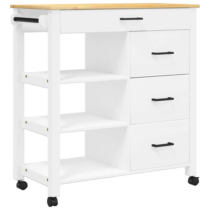 køkkenvogn MONZA 84x40x88,5 cm massivt fyrretræ