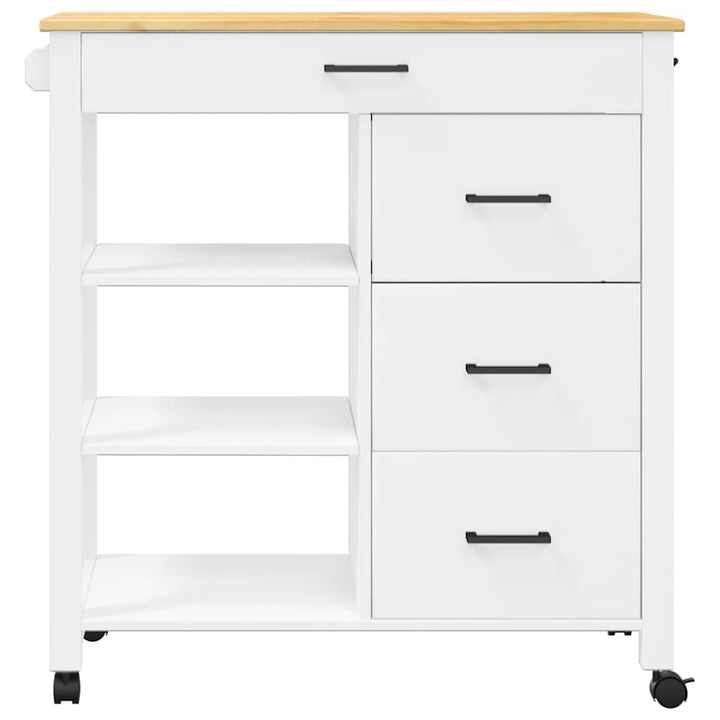 køkkenvogn MONZA 84x40x88,5 cm massivt fyrretræ