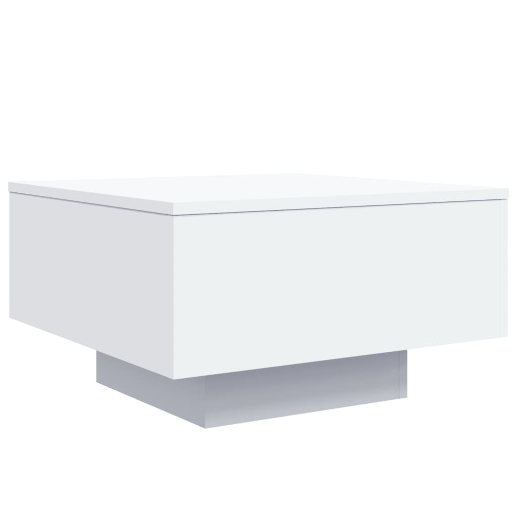 sofabord 55x55x31 cm konstrueret træ hvid