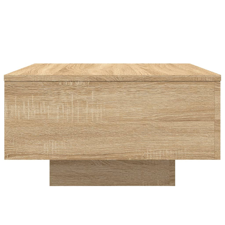 sofabord med LED-lys 55x55x31 cm sonoma-eg