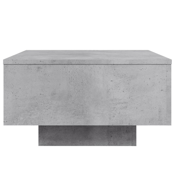 sofabord med LED-lys 55x55x31 cm betongrå