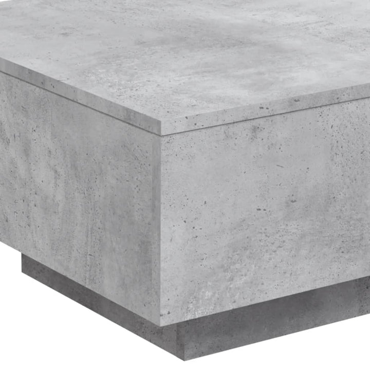sofabord med LED-lys 55x55x31 cm betongrå