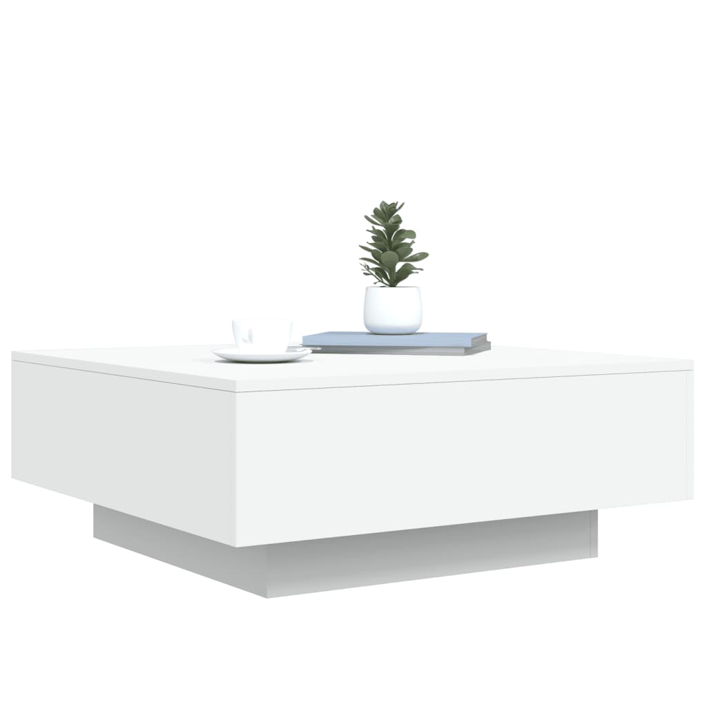sofabord 80x80x31 cm konstrueret træ hvid