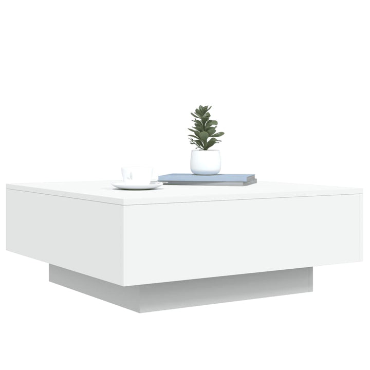 sofabord 80x80x31 cm konstrueret træ hvid