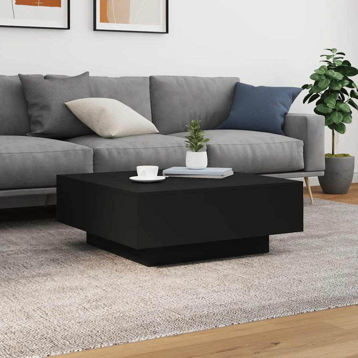 sofabord 80x80x31 cm konstrueret træ sort