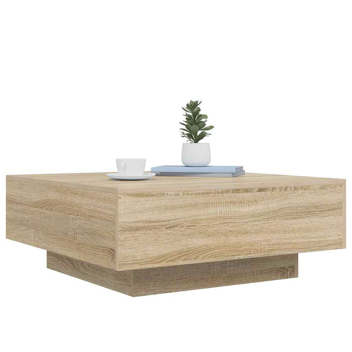 sofabord 80x80x31 cm konstrueret træ sonoma-eg