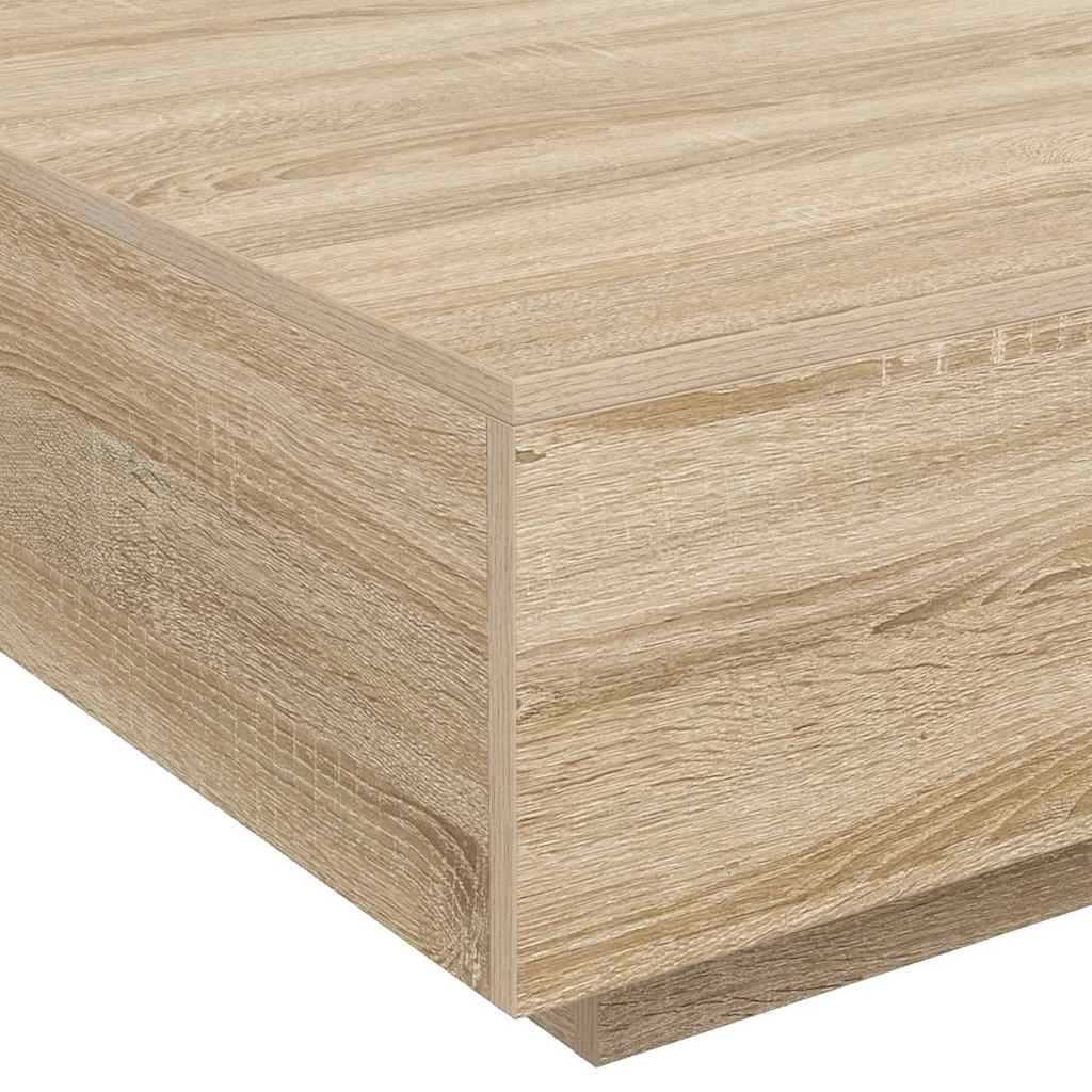 sofabord 80x80x31 cm konstrueret træ sonoma-eg