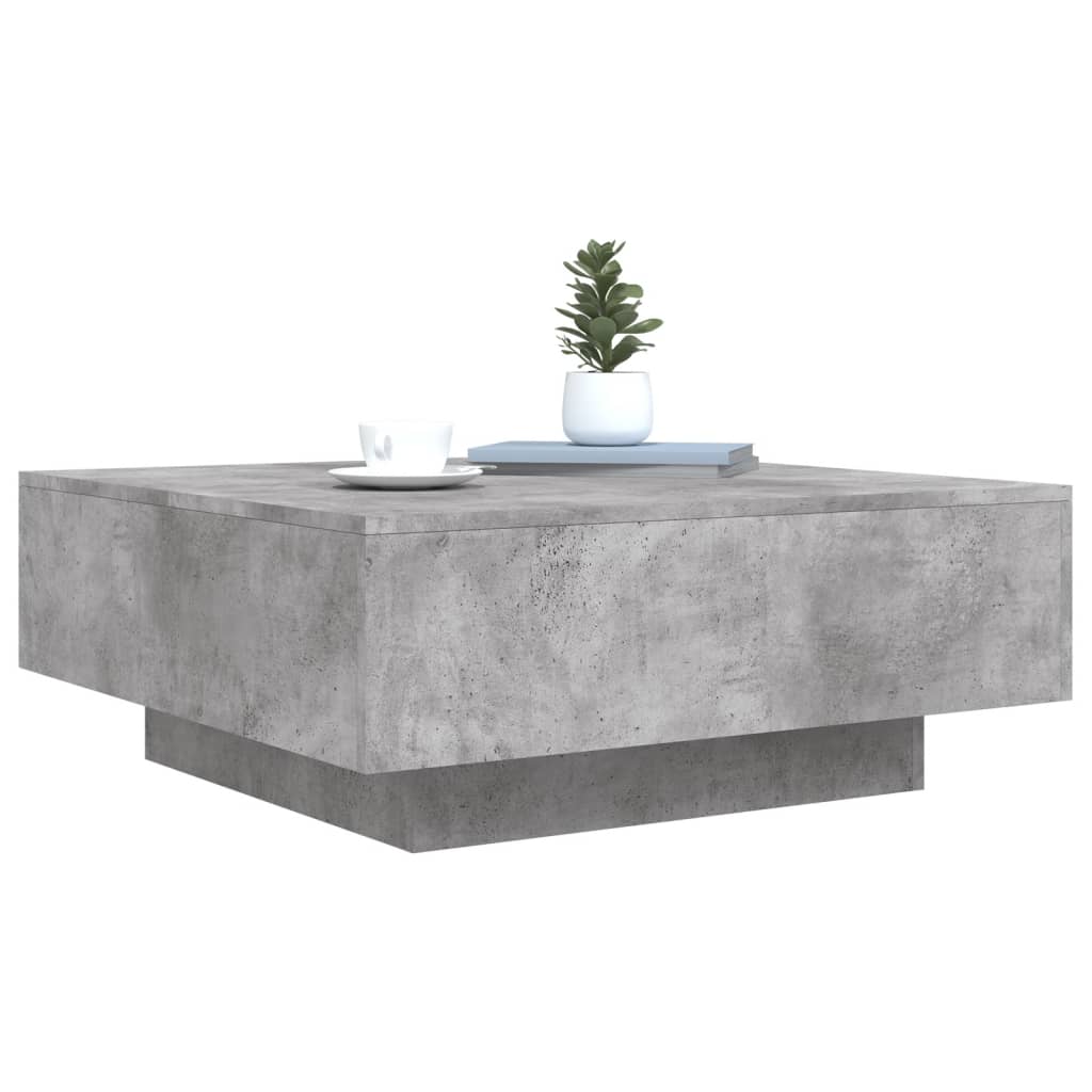 sofabord 80x80x31 cm konstrueret træ betongrå