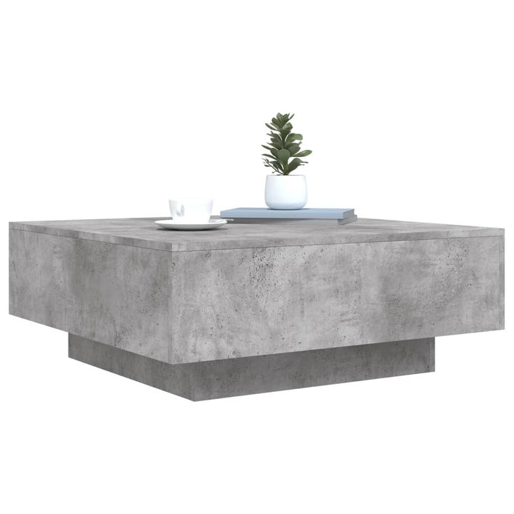 sofabord 80x80x31 cm konstrueret træ betongrå