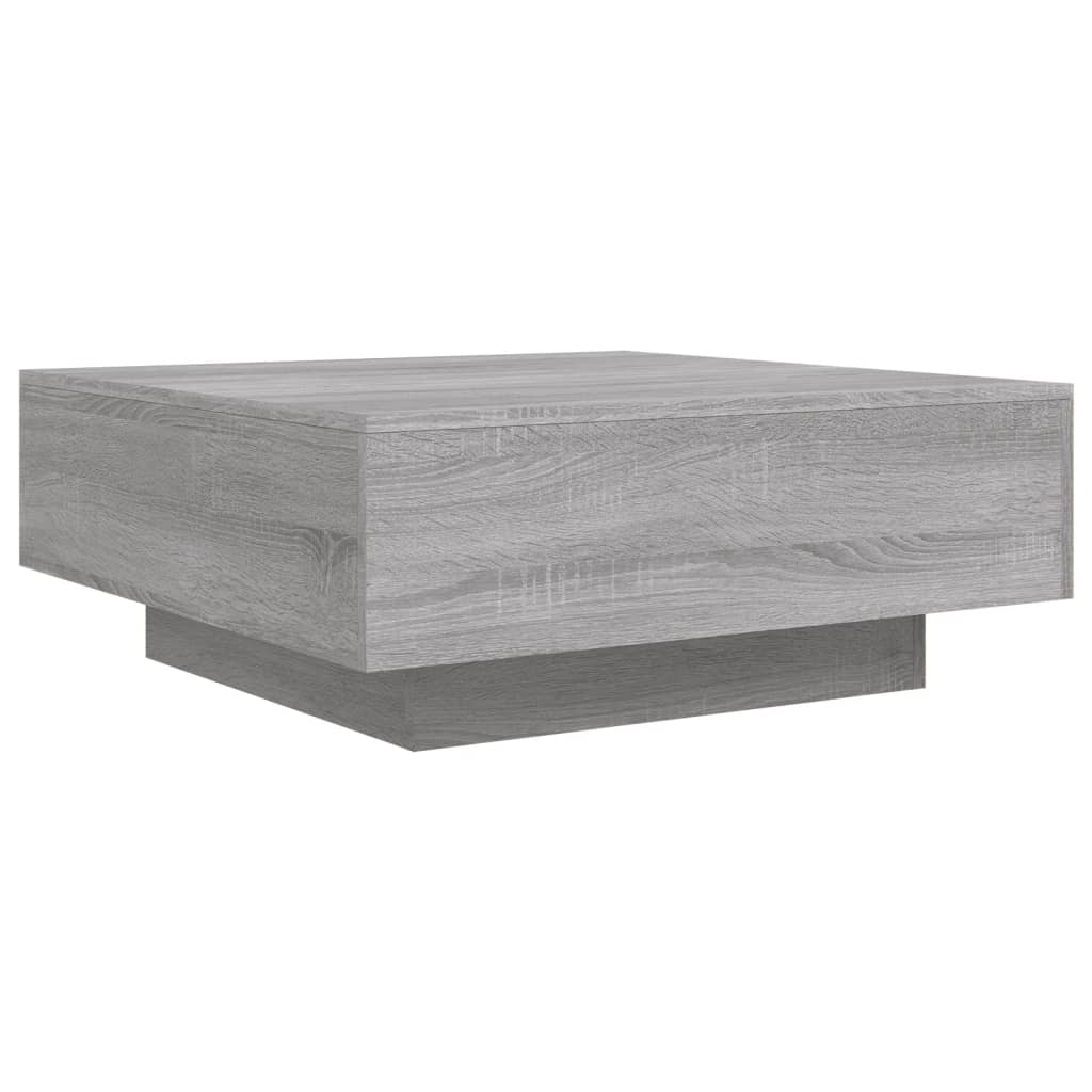 sofabord 80x80x31 cm konstrueret træ grå sonoma-eg