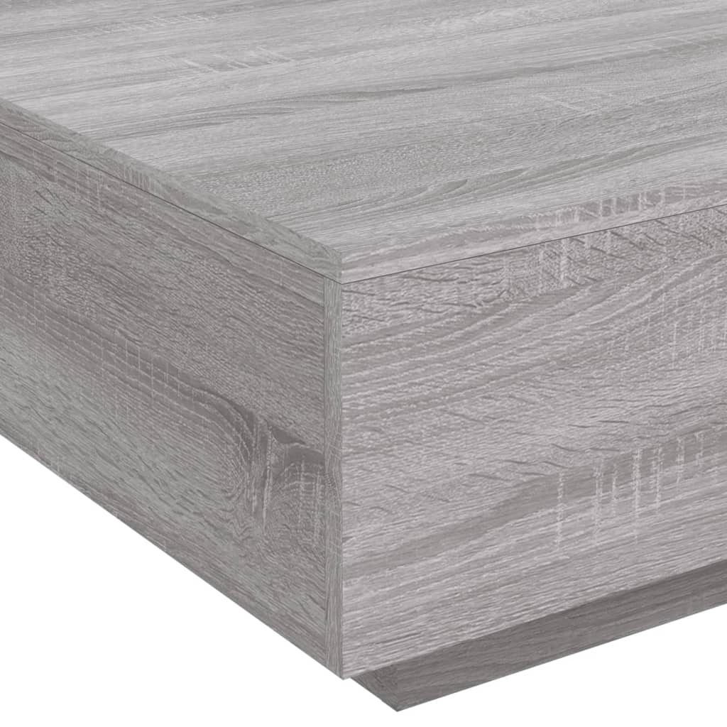 sofabord 80x80x31 cm konstrueret træ grå sonoma-eg