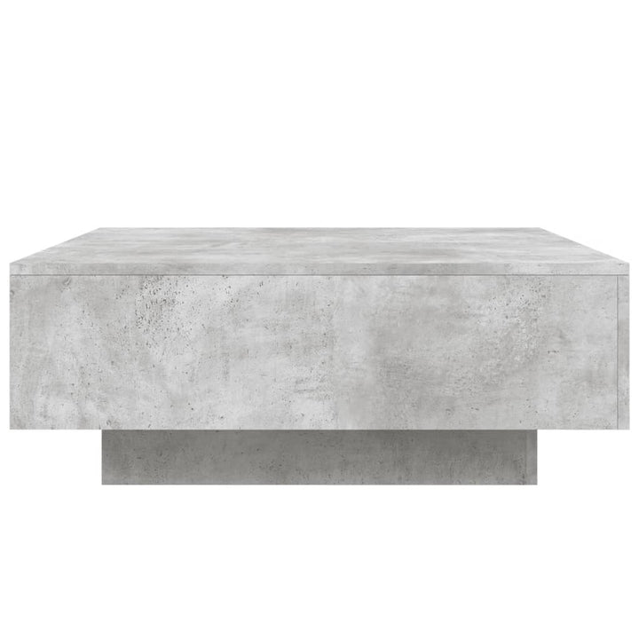 sofabord med LED-lys 80x80x31 cm betongrå