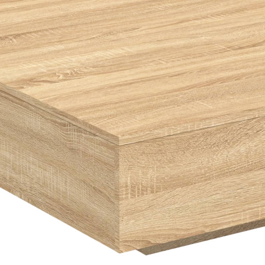 sofabord 100x100x31 cm konstrueret træ sonoma-eg