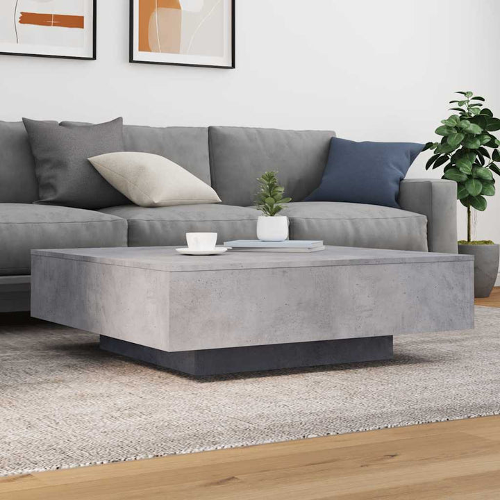 sofabord 100x100x31 cm konstrueret træ betongrå