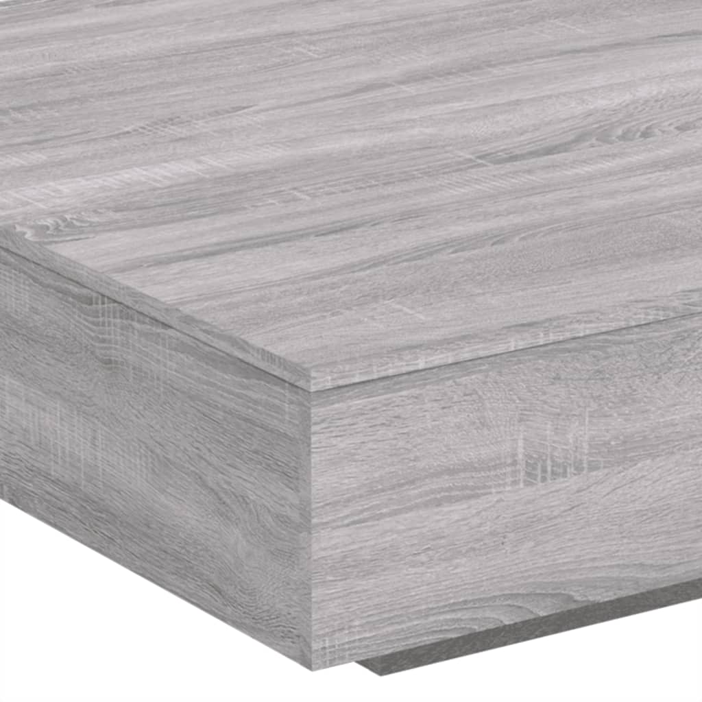sofabord 100x100x31 cm konstrueret træ grå sonoma-eg